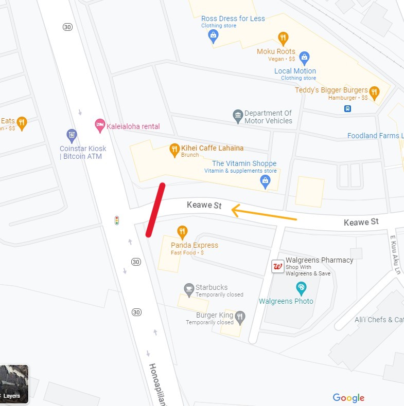 Map - Lahaina Roadblock